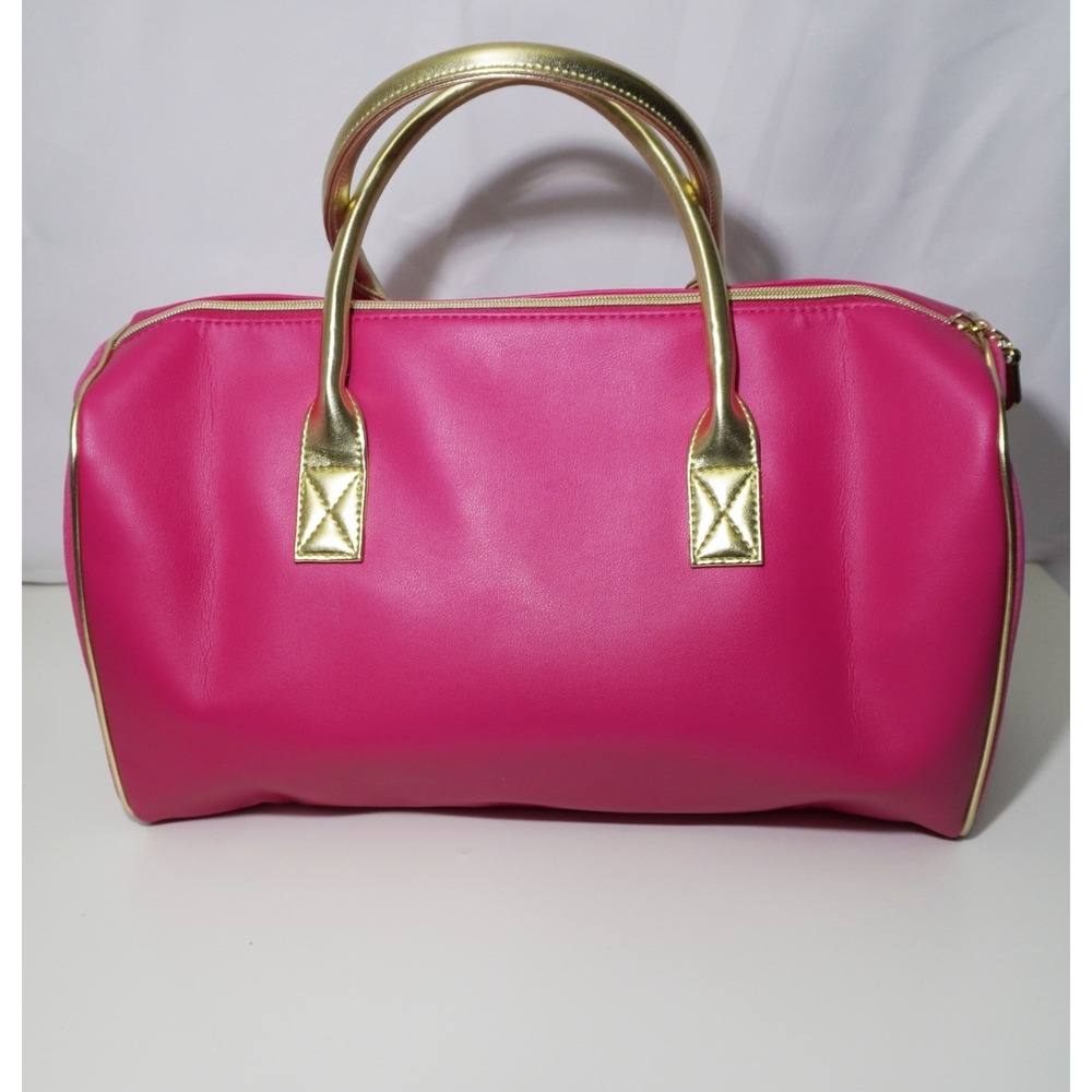 Juicy Couture Pink Velour Faux Leather Barbiecore Hand Bag Gold Trim w/ J Charm - Picture 4 of 10